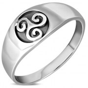 Triskele Plain Sterling Silver Ring - rp117